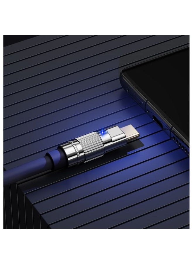 REMAX RC-C055 Fast Charging Data Cable , Type-C to Type-C 100W Cable, Zinc Alloy & TPE Thickened Design with Smart Chip, High Speed Transmission, Durable & Soft Touch - 1m - Image 3