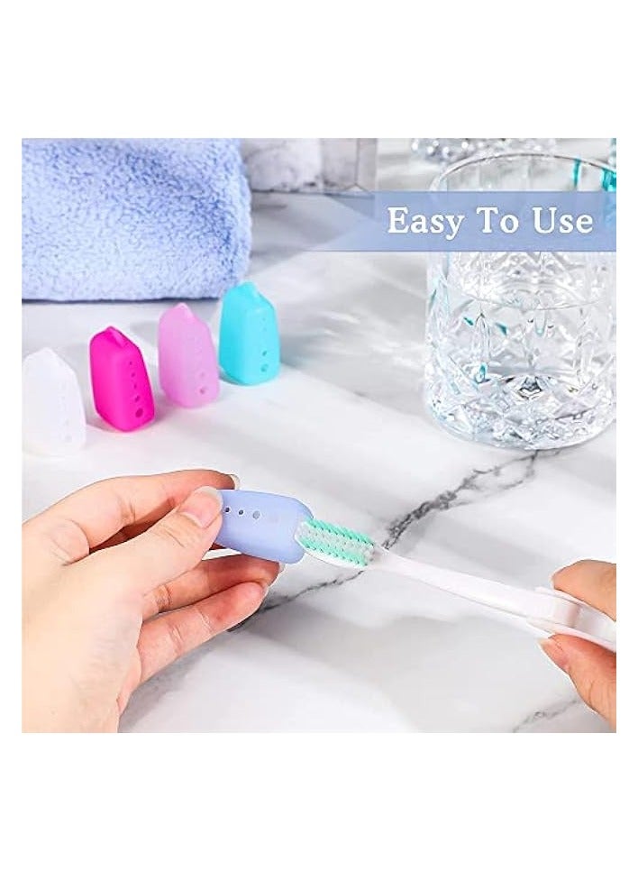 PROMASS Toothbrush Protective Cover, 5 Pack Travel Toothbrush Holders Portable Toothbrush Head Covers Colorful Toothbrush Cap Covers Toothbrush Travel Containers Silicone Toothbrush Covers Toothbrush - Image 3