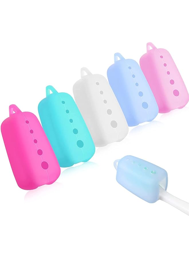 PROMASS Toothbrush Protective Cover, 5 Pack Travel Toothbrush Holders Portable Toothbrush Head Covers Colorful Toothbrush Cap Covers Toothbrush Travel Containers Silicone Toothbrush Covers Toothbrush - Image 1