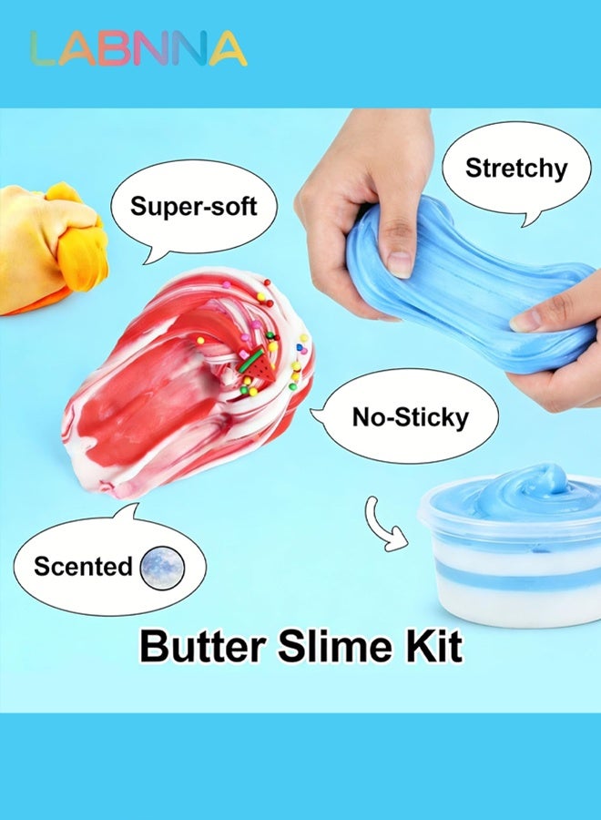 LABNNA 20 Pack Two-Toned Butter Slime Kit for Girls,Super Soft and Non-Sticky Toy,DIY Educational Slime Toys for Kids,Party Favor Birthday Gift for Kids Girls & Boys - Image 3