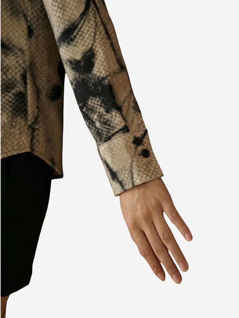 My Fashion Beige Natural MY FASHION Women’s Abstract Velvet Woven Shirt for Women | Best Price UAE