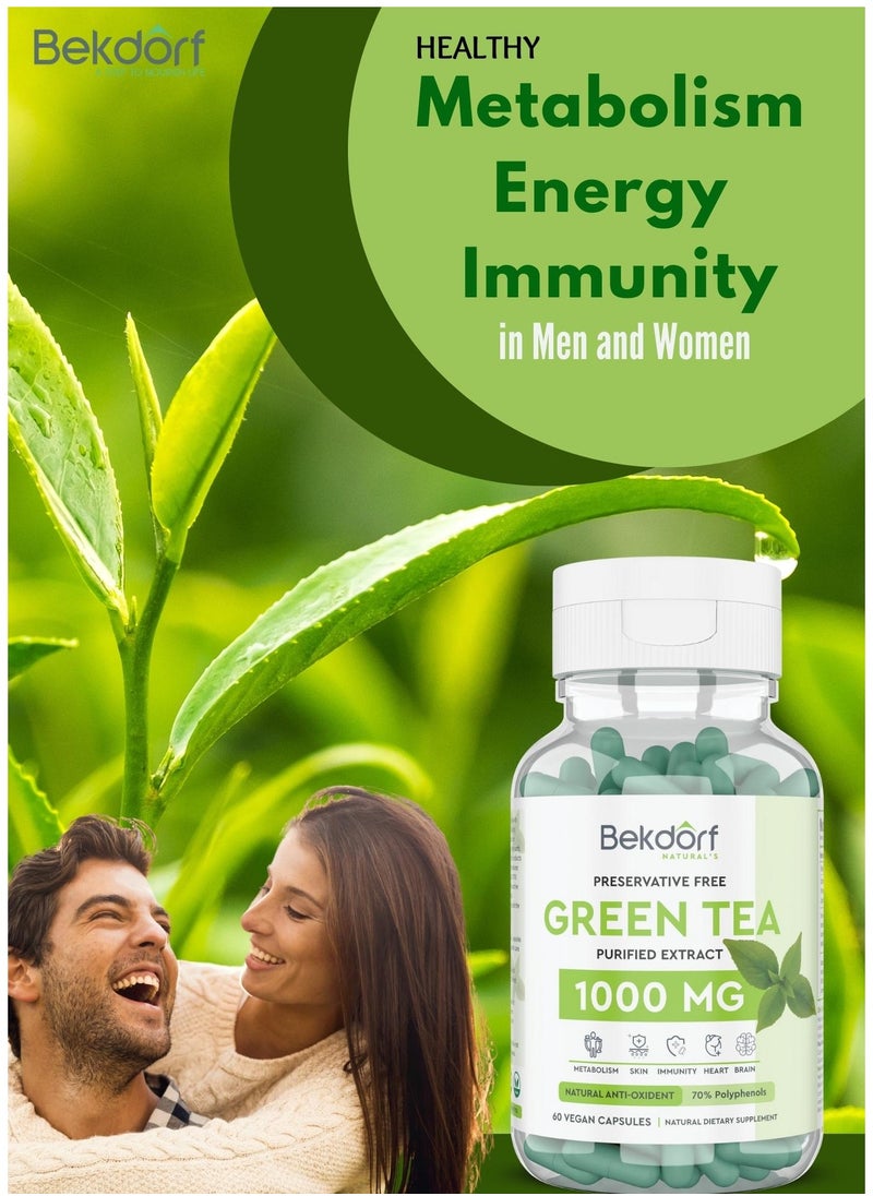 Green tea 1000 mg(Preservative Free)60 Capsules