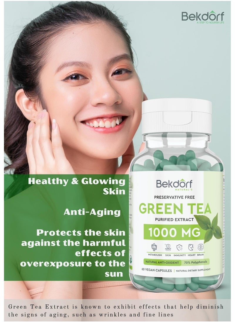 Green tea 1000 mg(Preservative Free)60 Capsules