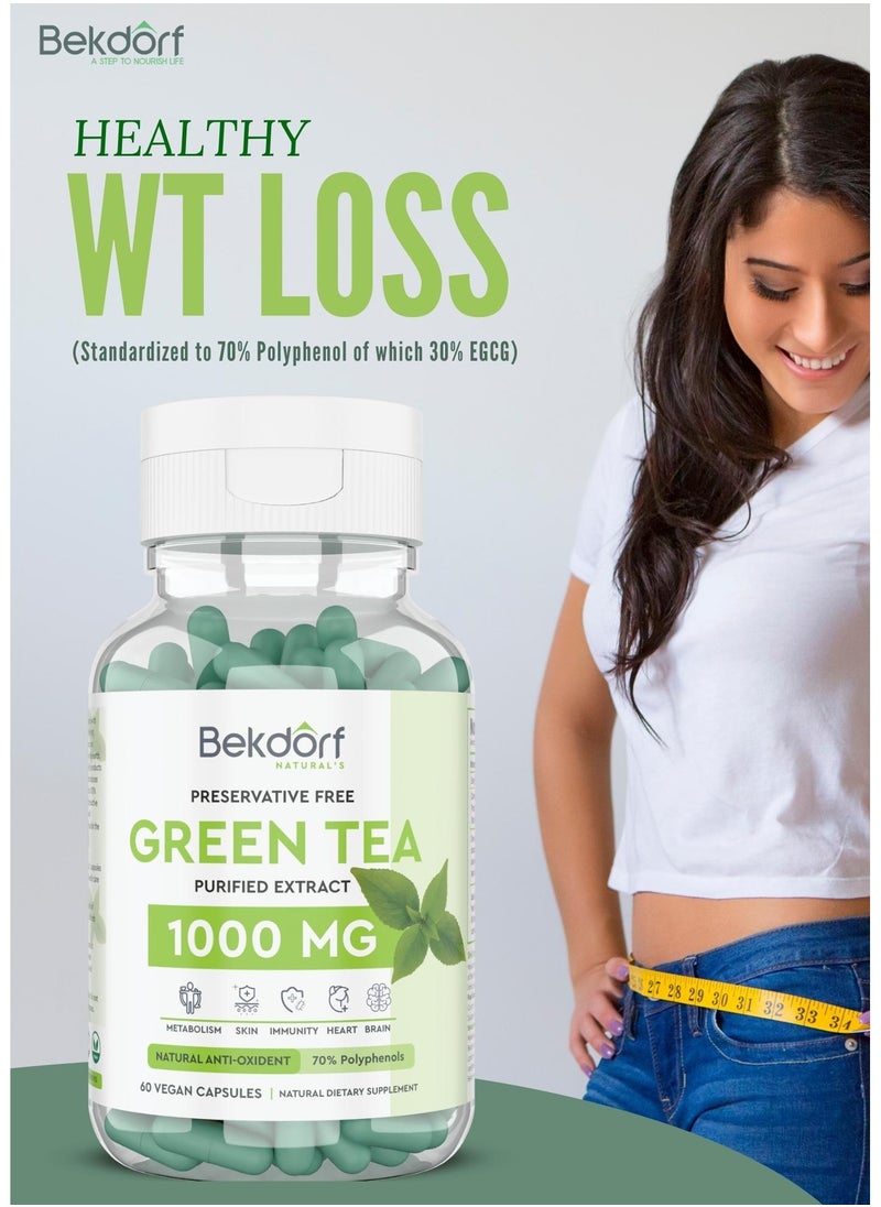 Green tea 1000 mg(Preservative Free)60 Capsules