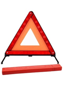 Scrolls Reflective Warning Triangle, Foldable Safety Warning Triangle for Roadside Breakdowns, Warning Triangle with Storage Box for Car Emergencies Accessories (1 pack)  - Image 1