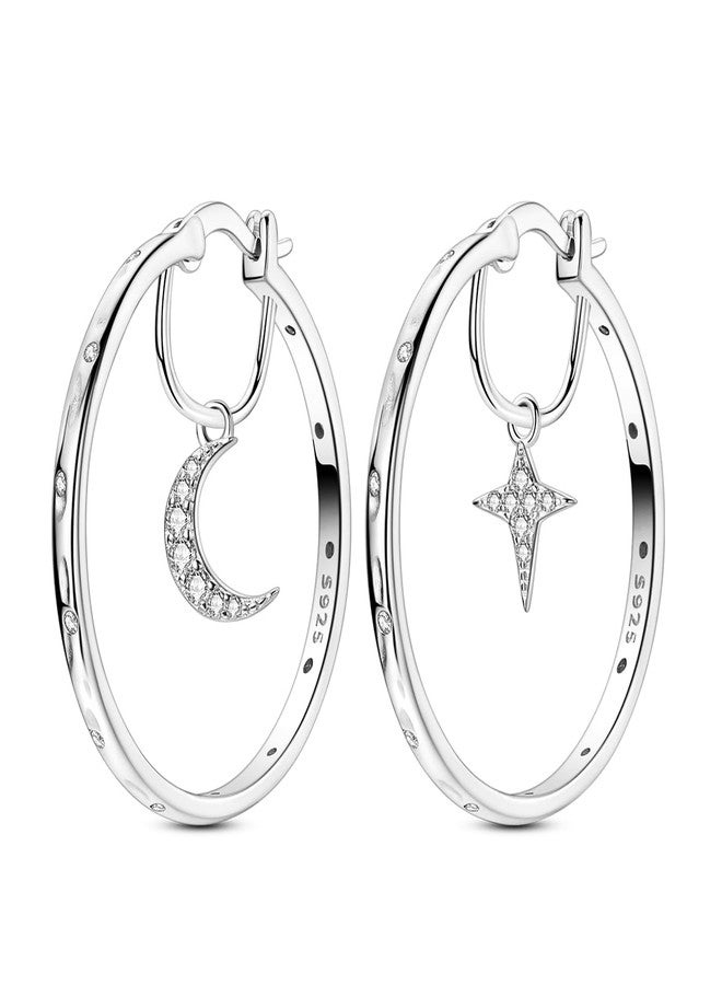 NARMO 925 Sterling Silver Hoop Earrings for Women Hypoallergenic Lightweight Simple Huggie Hoop Earrings Twisted Hoop Earrings Colorful Cubic Zirconia Hoop Earrings Rainbow Hoop Earrings, Silver, - Image 1