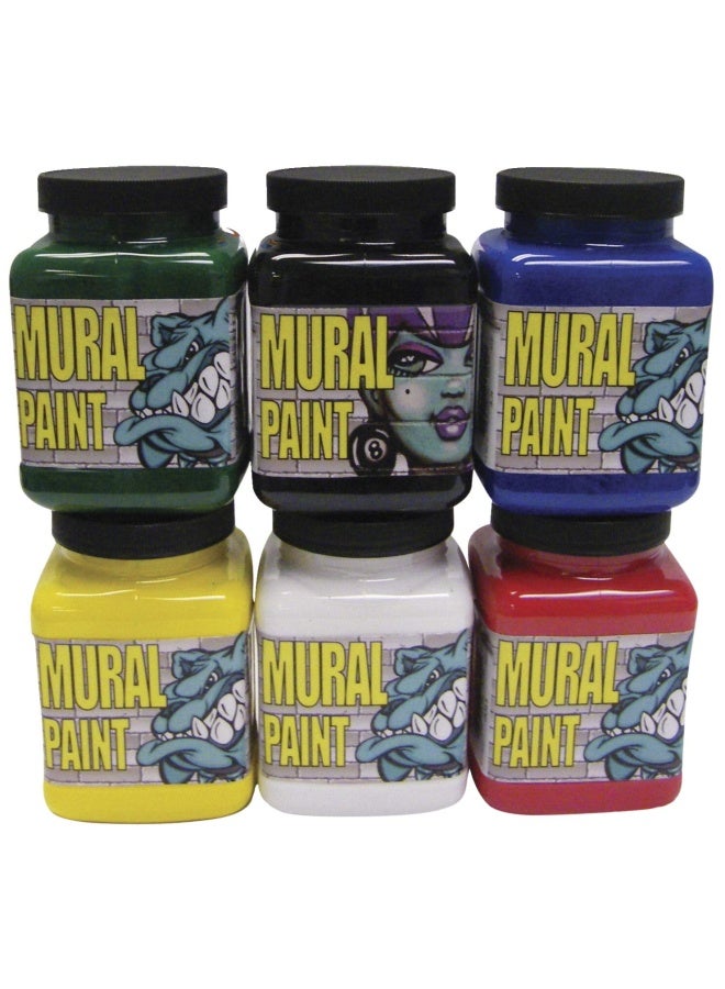Chroma Mural Paint 16 Oz Set Of 6 Primary