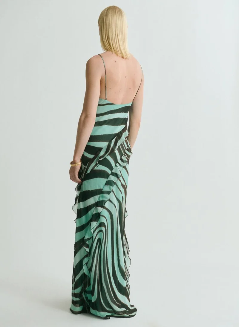 MANGO Zebra-Print Dress With Ruffles