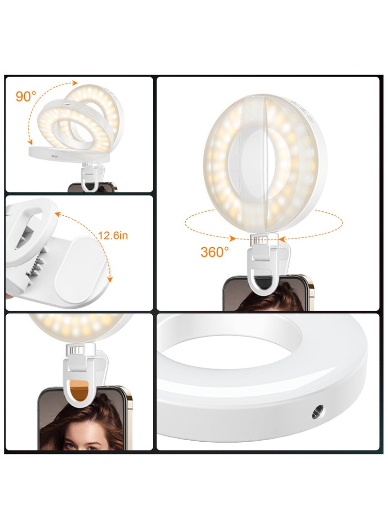 Ring Light Video Conference Lighting Kit 3500k-6500K Dimmable Led Clip on Computer Monitor Laptop Phone for Content Creator (YouTube/TikTok) Makeup,Conference,Selfie,Video,Vlog (White) - Image 2