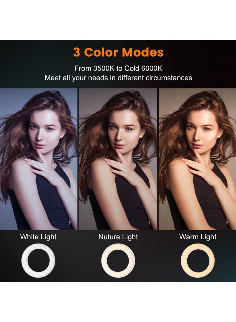 Ring Light Video Conference Lighting Kit 3500k-6500K Dimmable Led Clip on Computer Monitor Laptop Phone for Content Creator (YouTube/TikTok) Makeup,Conference,Selfie,Video,Vlog (White) - Image 3