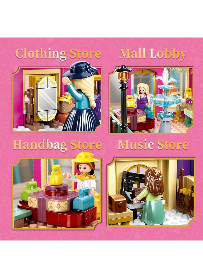 Sluban Sluban 6-12 Girl Friends Fashion Shop Building Sets, Princess Shopping Mall Store House Kits with a Horse Car, 7 Doll Minifigures, Compatible with Lego, Birthday Thanksgiving Girls 6-12 Gifts  - Image 2