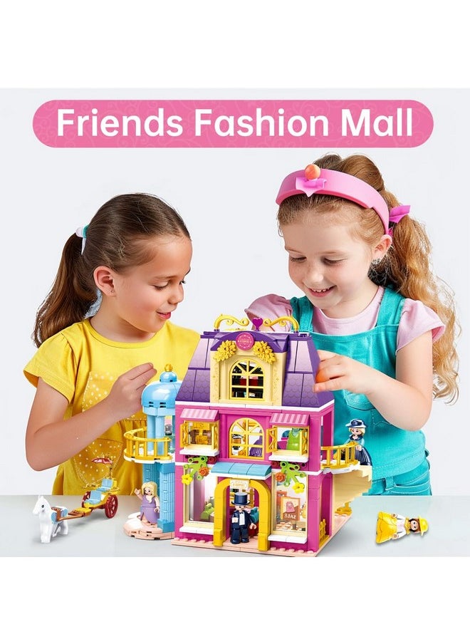 Sluban Sluban 6-12 Girl Friends Fashion Shop Building Sets, Princess Shopping Mall Store House Kits with a Horse Car, 7 Doll Minifigures, Compatible with Lego, Birthday Thanksgiving Girls 6-12 Gifts  - Image 5
