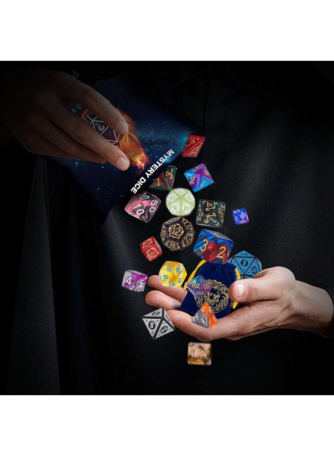 QMAY Polyhedral Dice - 8PCS Mystery Dice Set, Various Styles DND Dice, Random D&D Dice Patterns & Dice Bag, DND Gifts, Suitable for Dungeons and Dragons, RPG, MTG,Role Playing Table Game - Image 2