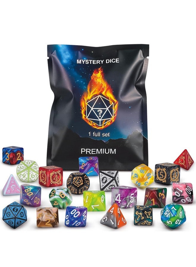QMAY Polyhedral Dice - 8PCS Mystery Dice Set, Various Styles DND Dice, Random D&D Dice Patterns & Dice Bag, DND Gifts, Suitable for Dungeons and Dragons, RPG, MTG,Role Playing Table Game - Image 1