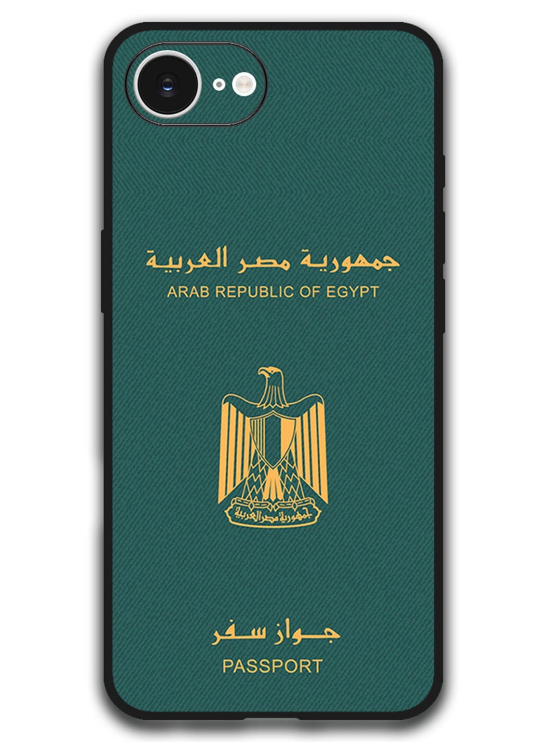 ثيودور حافظة متوافقة مع هاتف Apple iPhone 16e مقاس 6.1 بوصة، غطاء حماية مضاد للصدمات - جواز سفر مصري - Image 1