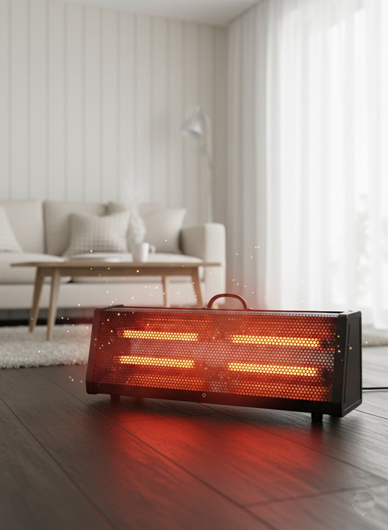 Home Master Home Electric Heater 1600W – Model HM-2680 – Modern and Elegant Design for Fast and Safe Heating – Balanced Heat Distribution with 2 Heating Tubes and a Durable High-Quality Body - Image 4