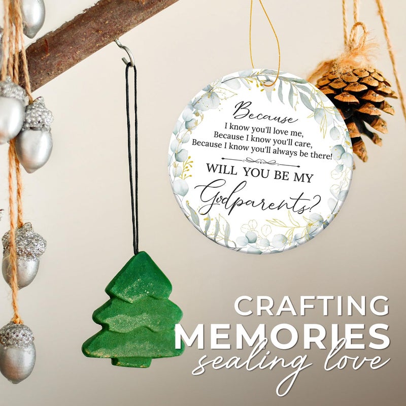 ZAGKOO Godparents Proposal Gift - Will You Be My Godparents Ornament 2024 - Godparent Gifts from Godchild - Baptism Gifts for Godparents  Catholic Godparent Present Ideas - Ceramic Ornament Keepsake - Image 5