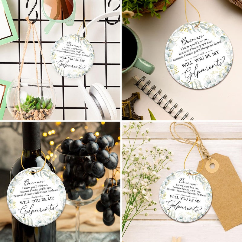 ZAGKOO Godparents Proposal Gift - Will You Be My Godparents Ornament 2024 - Godparent Gifts from Godchild - Baptism Gifts for Godparents  Catholic Godparent Present Ideas - Ceramic Ornament Keepsake - Image 4