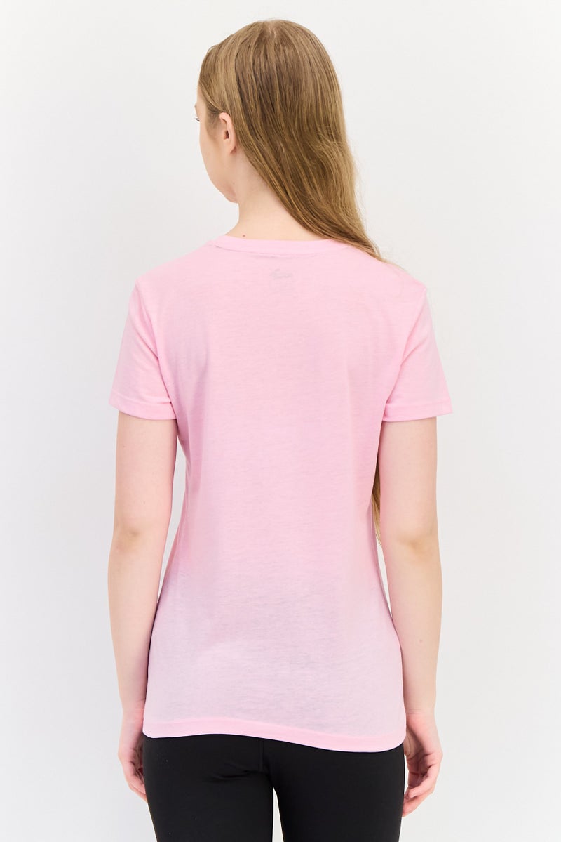 PUMA Women Sportswear Fit Brand Logo Short Sleeves Outdoor T-Shirt, Pink - Image 4