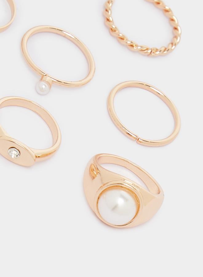 ستايلي مجموعة من 8 خواتم كاجوال - Image 3