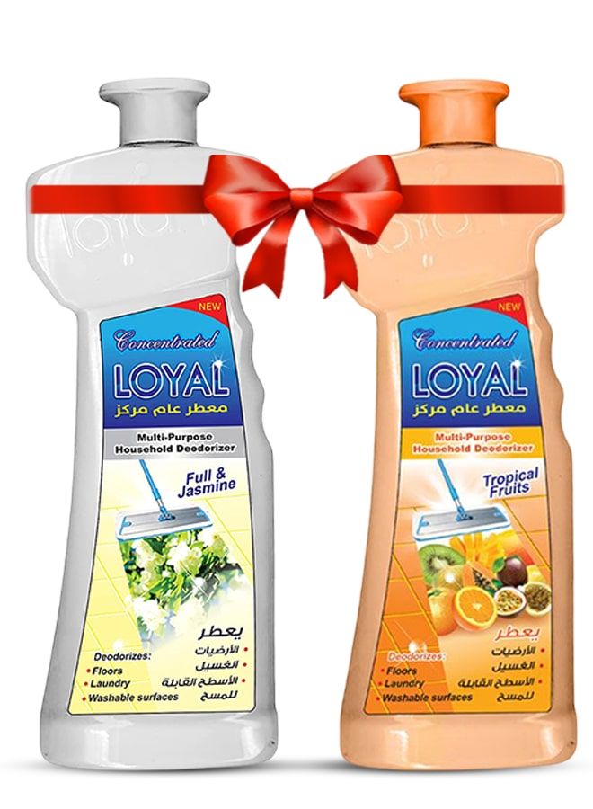 لويال معطر جو متعدد الاستخدامات، عبوتان سعة 700 مل، برائحة الياسمين والفواكه الاستوائية