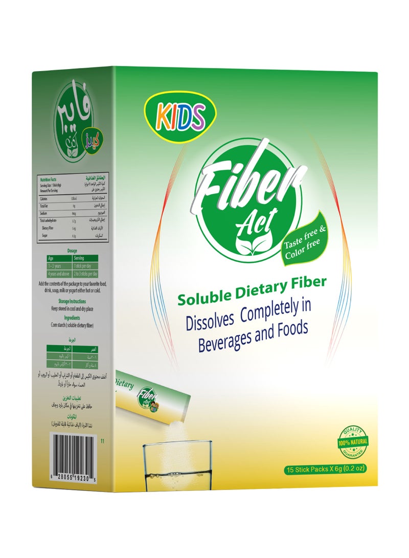 FiberAct Sticks Soluble Dietary Fiber for Kids 6gm 15's - Image 1