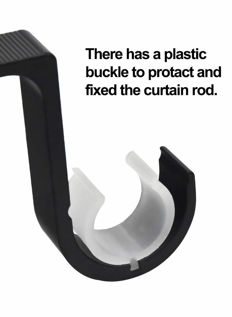 SYOSI Curtain Rod Brackets 2 Pcs Double Curtain Rod Ceiling Holder with Heavy Duty Metal Curtain Pole Holder Ceiling Bothway Decorate for Multiple Style Curtain  - Image 3