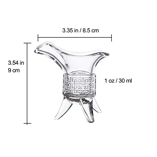 Tom's Wheezes 1-Ounce Retro Shot Glasses set of 6 - Drinking like an Ancient King/Queen - Unique Clear Glass Sipping Cup Dispenser Bulk for liquor Soju tequila Whiskey Baijiu - Image 2