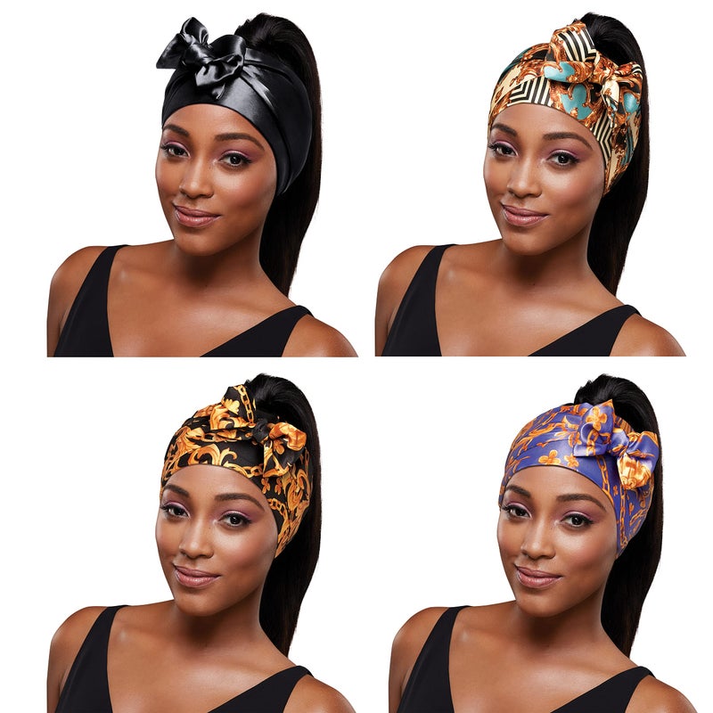 Red by Kiss Edge Laying Scarf Wrap for Hair Edge Silky Satin Scarf 4 PACK - Image 1