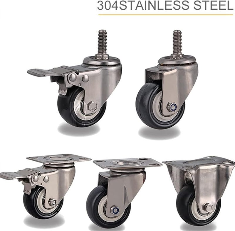 2 Inch Industrial Casters Wheels With 304 Stainless Steel Frame M8 With Brake - Image 4