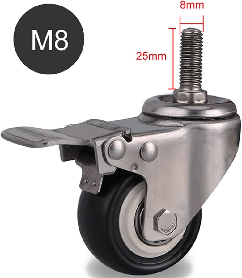 2 Inch Industrial Casters Wheels With 304 Stainless Steel Frame M8 With Brake - Image 3
