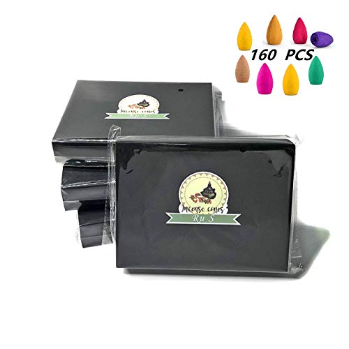 Ru S 152 Pcs Backflow Incense Cones 8 Mixed Natural Scents Sandalwood Rose Lily Tulips Rosemary Lavender Sakura Osmanthus(Incense Cones) - Image 4