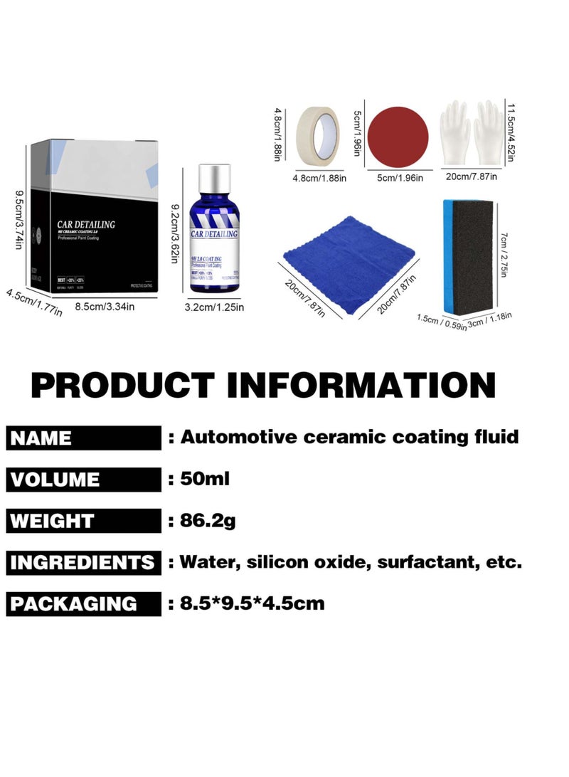 Excefore Ceramic Coating for Cars, High Gloss Ceramic Car Coating Kit, Car Detailing Kit, Car Paint Scratch Repair, Water Spot Remover for Cars, Anti-scratch Car Polish Exterior Care Paint Sealant (1Pcs) - Image 5