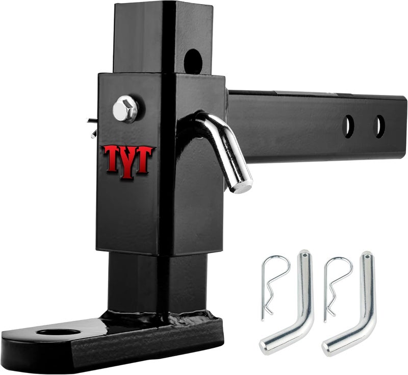 TYT Adjustable Trailer Hitch Ball Mount with 2 Hitch Pins, 1-Inch Hole, Fits 2-Inch Receiver, 5-1/2" Rise & 6-7/8" Drop Tow Hitch, 4-Position Adjustable Hitch, 7500 lbs - Image 1