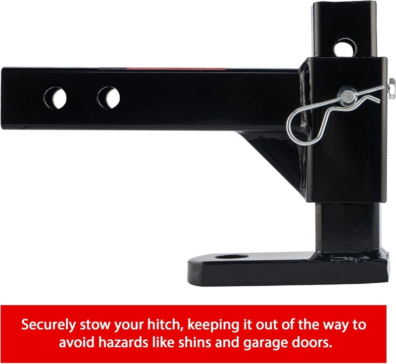 TYT Adjustable Trailer Hitch Ball Mount with 2 Hitch Pins, 1-Inch Hole, Fits 2-Inch Receiver, 5-1/2" Rise & 6-7/8" Drop Tow Hitch, 4-Position Adjustable Hitch, 7500 lbs - Image 5