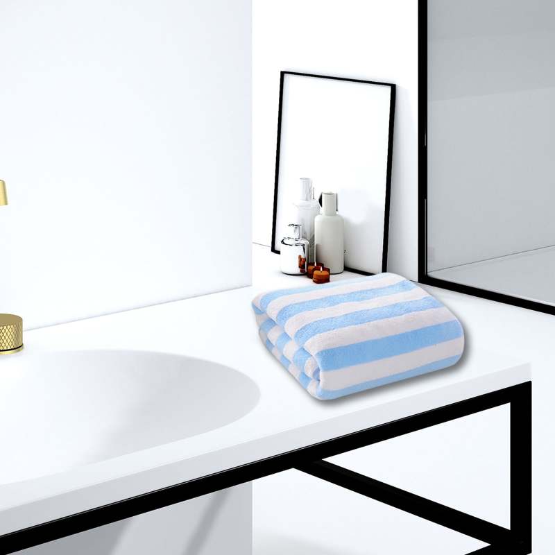 Super Soft Bath Towels 76x34cm Coffee Striped Bathroom Towels - 100% Polyester Absorbent Shower Towels for Home Hotel Gym Travel - Image 2