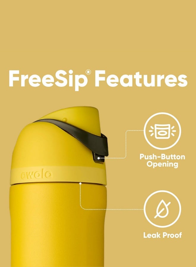 Owala 24 oz 710 ml Harry Potter FreeSip Insulated Stainless Steel Water Bottle, Hufflepuff Yellow - Image 4