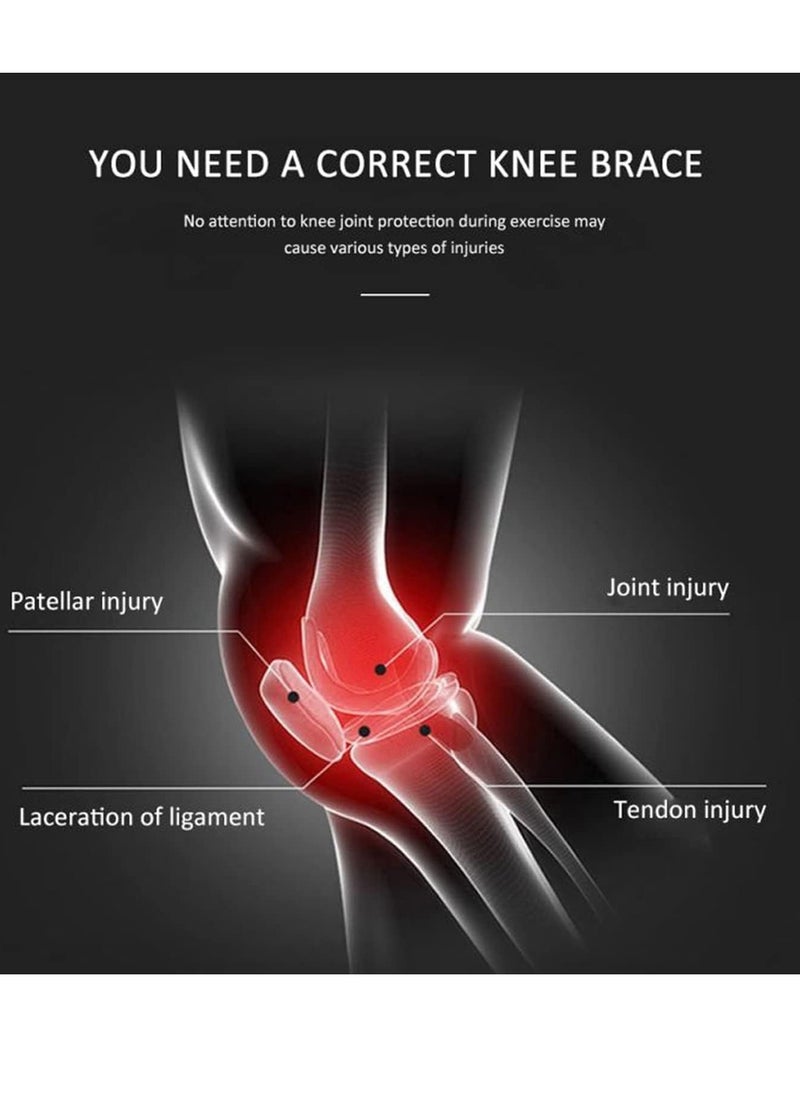 Excefore Knee Brace with Side Stabilizers & Patella Gel Pads, Adjustable Compression Knee Support Braces for Knee Pain, Meniscus Tear, Arthritis, Joint Pain Relief,Injury Recovery (M)  - Image 2