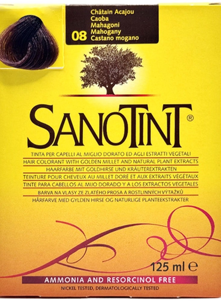 Sanotint Classic Hair Color Mahagony 08 - Natural Permanent Hair Dye, 125 ml  - Image 2