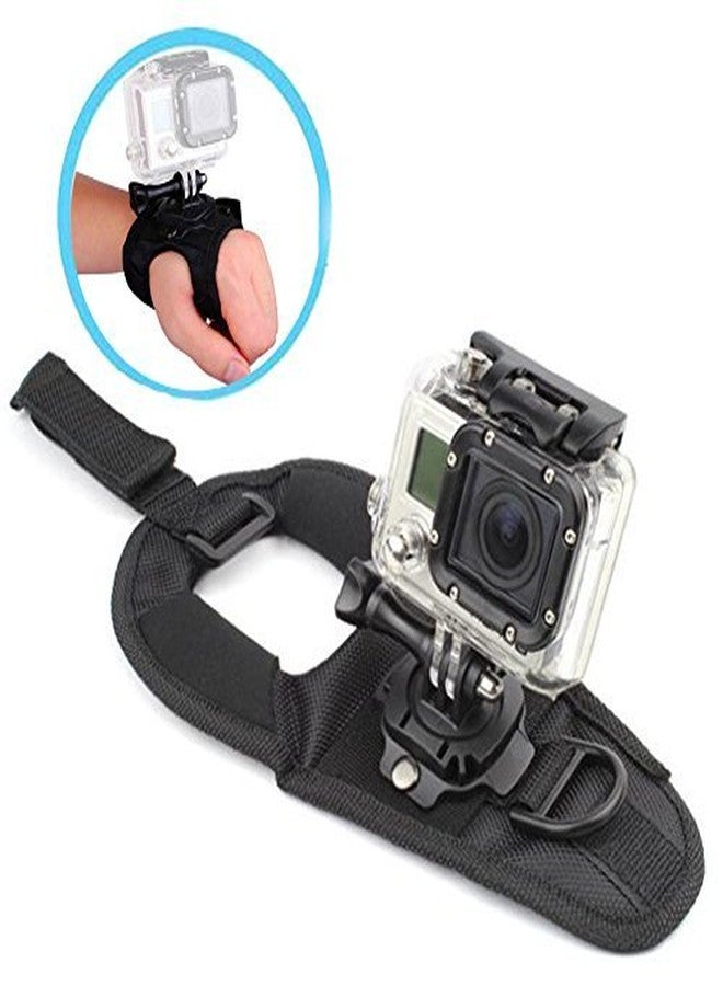 OAHU 360 Degree Rotation Glove Style Band Wrist Strap Mount Strip Belt for GOPRO Hero 6/5/ 5 Session/ 4 Session/ 4/3+/ 3/2/ 1, Xiaoyi and Other Action Cameras, with Long Handle Screw - Image 1