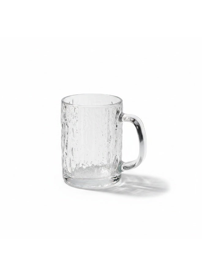 AKDC Crystal Textured Glass Mug 300ml | Bark Pattern Heavy Base | Hot & Cold Drinks - Image 1