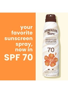 Hawaiian Tropic Weightless Hydration Sunscreen Spray Spf 70 : Spray Sunscreen Spf 70 High Spf Sunscreen Oxybenzone Free Sunscreen Hydrating Sunscreen Spf 70 6 Oz  - Image 4