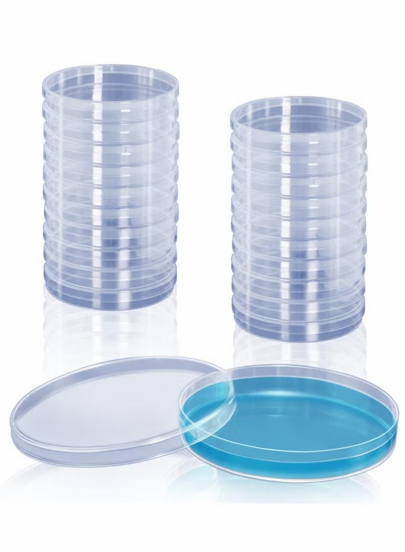 أطباق بتري بلاستيكية معقمة للاستعمال مرة واحدة مع غطاء، 90 مم × 15 مم – أطباق زراعة شفافة للمختبرات والمدارس والأبحاث (عبوة 10 قطع) - Image 3