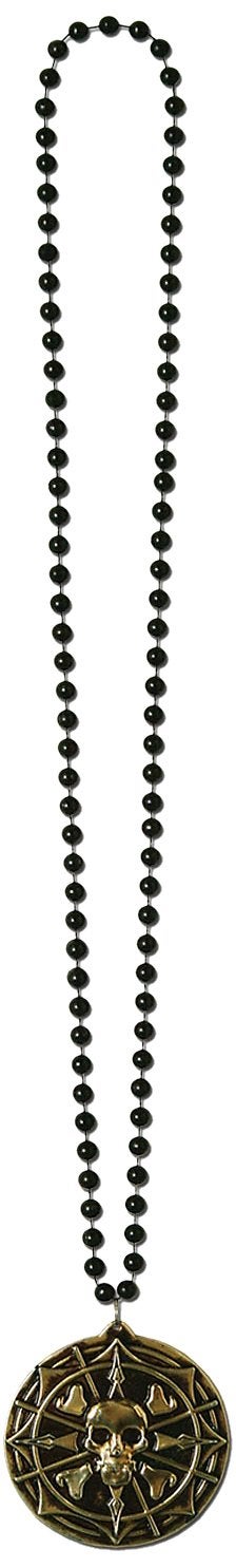 Beistle Caribbean Skull And Crossbones Coin Medallion Necklace For Pirate Theme Birthday Party Favors
