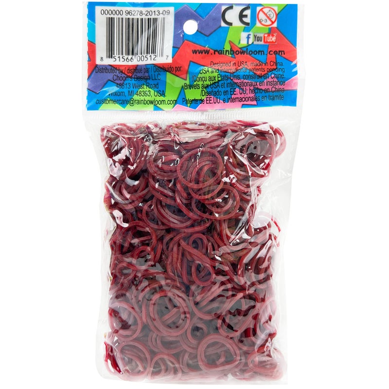 Rainbow Loom Solid BandsBurgundy - Image 2