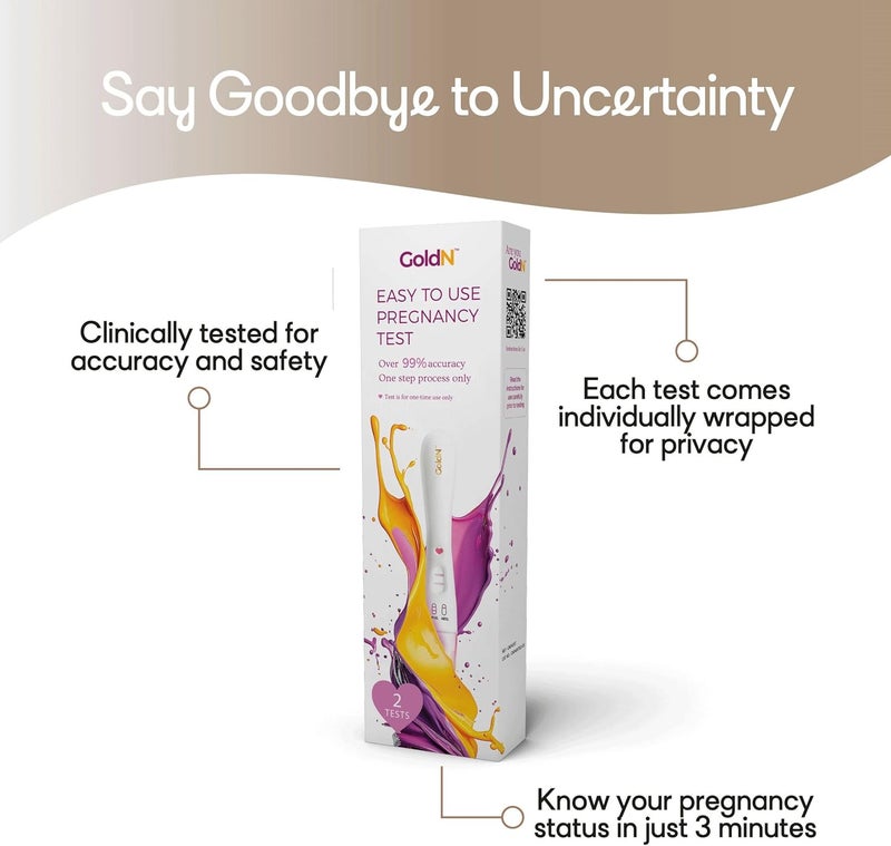 GoldN Early Detection Pregnancy Test for Women  HCG Midstream Kit  99 Accurate  EasytoUse  Fast Results with Pink Heart Indicator  MessFree FDAApproved Discreet Strips  2 Tests - Image 4
