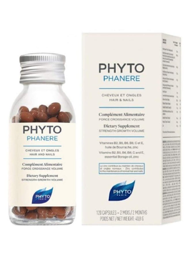 Phyto كبسولات فيتوفانير لمكملات الشعر والأظافر عبوة 120 كبسولة