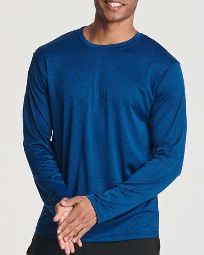 REALESSENTIALS Real Essentials 4 Pack: Mens Long Sleeve Dry Fit T Shirts Hiking Fishing Workout Gym Work Sun UPF 50 Wicking Running Tee, Set 3, X-Large - Image 4