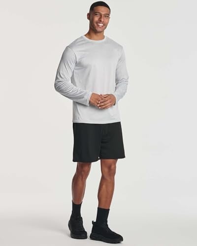 REALESSENTIALS Real Essentials 4 Pack: Mens Long Sleeve Dry Fit T Shirts Hiking Fishing Workout Gym Work Sun UPF 50 Wicking Running Tee, Set 3, X-Large - Image 5