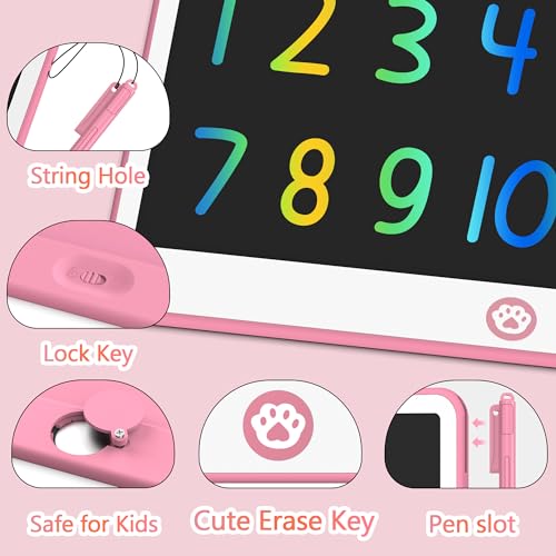 Hockvill LCD Writing Tablet for Kids 16 Inch, Toys for Girls Boys Drawing Pad for 3 4 5 6 7 Year Old Kids Toys, Easter Basket Stuffer for Kids, Toddler Doodle Board Travel Essentials - Pink - Image 5